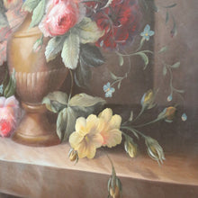 Load image into Gallery viewer, x SOLD Flower Oil Painting Framed Oil on canvas Still Life Oil Flowers in a Vase or Urn B365