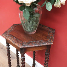 Load image into Gallery viewer, x SOLD Antique French Oak Hall Table, Pedestal, or Lamp Side Table, Spiral Leg Table B10856