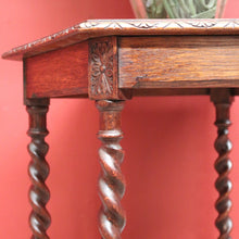 Load image into Gallery viewer, x SOLD Antique French Oak Hall Table, Pedestal, or Lamp Side Table, Spiral Leg Table B10856