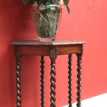 Load image into Gallery viewer, x SOLD Antique French Oak Hall Table, Pedestal, or Lamp Side Table, Spiral Leg Table B10856