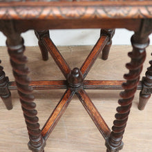 Load image into Gallery viewer, x SOLD Antique French Oak Hall Table, Pedestal, or Lamp Side Table, Spiral Leg Table B10856
