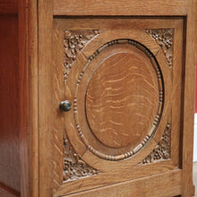 Load image into Gallery viewer, x SOLD Antique French Oak Marble Bedside Table. French Lamp Table with Cupboard to Base