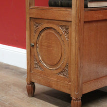 Load image into Gallery viewer, x SOLD Antique French Oak Marble Bedside Table. French Lamp Table with Cupboard to Base