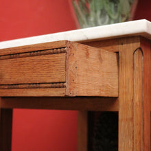 Load image into Gallery viewer, x SOLD Antique French Oak Marble Bedside Table. French Lamp Table with Cupboard to Base