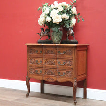 Load image into Gallery viewer, x SOLD Vintage French Chest of Drawers, Three Drawer Hall Cupboard Chest, Carved Detail B10881