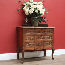 Load image into Gallery viewer, x SOLD Vintage French Chest of Drawers, Three Drawer Hall Cupboard Chest, Carved Detail B10881
