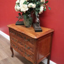 Load image into Gallery viewer, x SOLD Vintage French Chest of Drawers, Three Drawer Hall Cupboard Chest, Carved Detail B10881