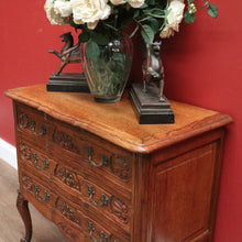 Load image into Gallery viewer, x SOLD Vintage French Chest of Drawers, Three Drawer Hall Cupboard Chest, Carved Detail B10881