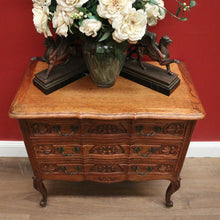 Load image into Gallery viewer, x SOLD Vintage French Chest of Drawers, Three Drawer Hall Cupboard Chest, Carved Detail B10881