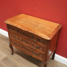 Load image into Gallery viewer, x SOLD Vintage French Chest of Drawers, Three Drawer Hall Cupboard Chest, Carved Detail B10881