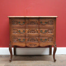 Load image into Gallery viewer, x SOLD Vintage French Chest of Drawers, Three Drawer Hall Cupboard Chest, Carved Detail B10881