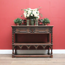 Load image into Gallery viewer, Antique Waring and Gillow, Paris France Sideboard, 2 Drawer Hall Cabinet in Oak B10263
