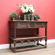 Load image into Gallery viewer, x SOLD Antique Waring and Gillow, Paris France Sideboard, 2 Drawer Hall Cabinet in Oak B10263
