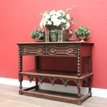 Load image into Gallery viewer, x SOLD Antique Waring and Gillow, Paris France Sideboard, 2 Drawer Hall Cabinet in Oak B10263