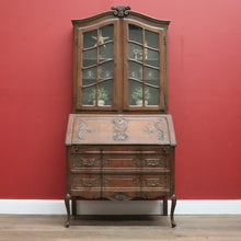 Load image into Gallery viewer, Vintage French Bookcase Bureau, Writing Bureau Desk with Bookcase to the Top 10838