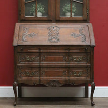 Load image into Gallery viewer, x SOLD Vintage French Bookcase Bureau, Writing Bureau Desk with Bookcase to the Top 10838