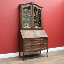 Load image into Gallery viewer, x SOLD Vintage French Bookcase Bureau, Writing Bureau Desk with Bookcase to the Top 10838