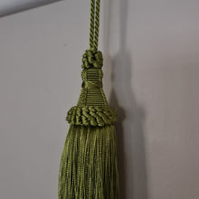 Load image into Gallery viewer, Medium Detailed Top Tassel - Lime Green - Decorative Tassel for Antique Key or Door BGT01
