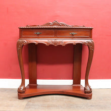 Load image into Gallery viewer, Vintage Australian Cedar Carved Hall Table Console Table with Drawers. B13141
