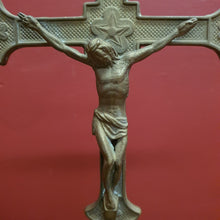 Load image into Gallery viewer, Antique Brass Crucifix, Cross, Jesus on the Cross, Home Worship or Devotion. B11603
