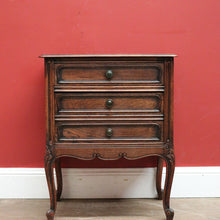 Load image into Gallery viewer, x SOLD Antique French Bedside Cabinet or Lamp Side Table with Cupboard and Drawer Storage B11438
