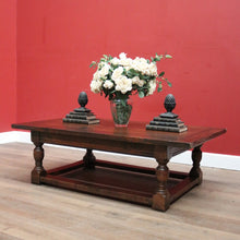 Load image into Gallery viewer, x SOLD Vintage French Oak Coffee Table, Low Line Table with Ebony Inlay, Stretcher Base. B11390
