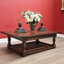 Load image into Gallery viewer, x SOLD Vintage French Oak Coffee Table, Low Line Table with Ebony Inlay, Stretcher Base. B11390
