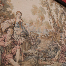 Load image into Gallery viewer, Vintage Frame French Period Scene Wall Hanging Tapestry Fishing, Romance, Lovers. B11321
