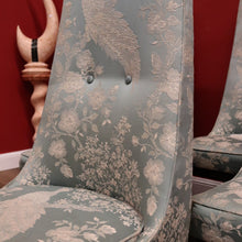 Load image into Gallery viewer, x SOLD Set of Six Vintage Dinning Chairs or Kitchen Chairs, High Back, Cushion Seat Comfort, Peacock Design. B11989

