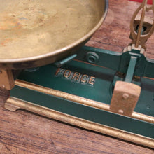 Load image into Gallery viewer, x SOLD French Force Cast Iron Market or Kitchen Scales with Brass Pans or Dishes, Decorative Display Piece. B11894
