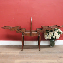 Load image into Gallery viewer, x SOLD Vintage French Sewing Caddy, with Handle and a 5 Section Scissor Lift Opening. B11875
