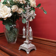 Load image into Gallery viewer, x SOLD Antique French Crucifix, Silver Plate Home Worship Christ on Cross, Jesus Figural. Religion. B11532
