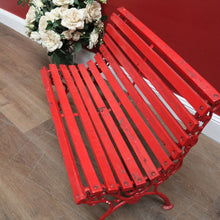 Load image into Gallery viewer, x SOLD Antique Victorian Child&#39;s Cast Iron and Timber Garden Seat, Hand-painted Red. B11544
