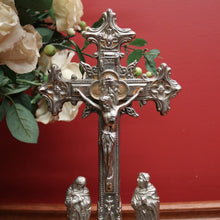 Load image into Gallery viewer, x SOLD Antique French Crucifix, Silver Plate Home Worship Christ on Cross, Jesus Figural. Religion. B11532
