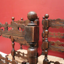 Load image into Gallery viewer, Set of 6 Dining Chairs or Kitchen Chairs, French Oak, Antique circa 1910, Rush Seats. B11782
