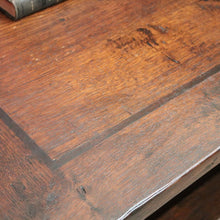Load image into Gallery viewer, x SOLD Vintage French Oak Coffee Table, Low Line Table with Ebony Inlay, Stretcher Base. B11390
