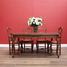 Load image into Gallery viewer, x SOLD Antique French Oak Two leaf extension Dining or Kitchen Table with Parquetry Top. B11812
