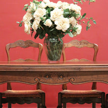Load image into Gallery viewer, x SOLD Antique French Oak Two leaf extension Dining or Kitchen Table with Parquetry Top. B11812
