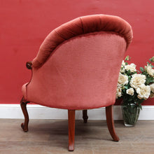 Load image into Gallery viewer, Antique Australian Cedar Button Back Armchair, Library Chair with Carved Frame. B13140
