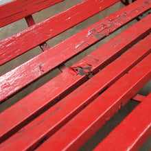 Load image into Gallery viewer, x SOLD Antique Victorian Child&#39;s Cast Iron and Timber Garden Seat, Hand-painted Red. B11544
