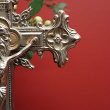 Load image into Gallery viewer, x SOLD Antique French Crucifix, Silver Plate Home Worship Christ on Cross, Jesus Figural. Religion. B11532
