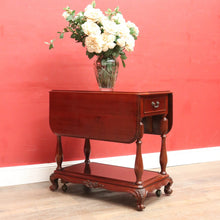 Load image into Gallery viewer, Vintage Australian Cedar Drop Leaf Drinks Trolley Side Table with End Drawers. B13143
