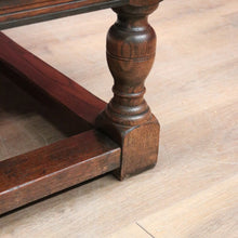Load image into Gallery viewer, x SOLD Vintage French Oak Coffee Table, Low Line Table with Ebony Inlay, Stretcher Base. B11390
