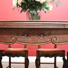 Load image into Gallery viewer, x SOLD Antique French Oak Two leaf extension Dining or Kitchen Table with Parquetry Top. B11812
