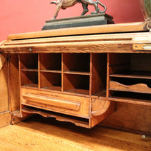 Load image into Gallery viewer, x SOLD Antique Cutler Desk, Twin Pedestal Cutler, NY, Buffalo Roll Top Office Desk with Key. B11931
