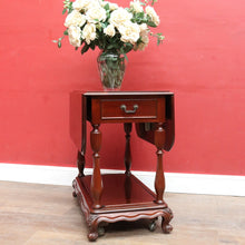 Load image into Gallery viewer, Vintage Australian Cedar Drop Leaf Drinks Trolley Side Table with End Drawers. B13143
