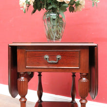 Load image into Gallery viewer, Vintage Australian Cedar Drop Leaf Drinks Trolley Side Table with End Drawers. B13143
