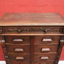 Load image into Gallery viewer, x SOLD Antique French Oak Double Chest of Drawers, Lockable File Cabinet Office Cupboard. B12057

