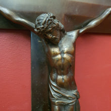 Load image into Gallery viewer, Antique Brass Crucifix, Cross, Jesus on the Cross, Home Worship or Devotion. B11592
