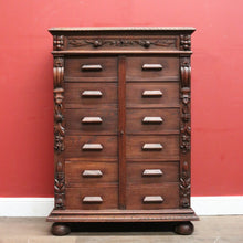 Load image into Gallery viewer, x SOLD Antique French Oak Double Chest of Drawers, Lockable File Cabinet Office Cupboard. B12057
